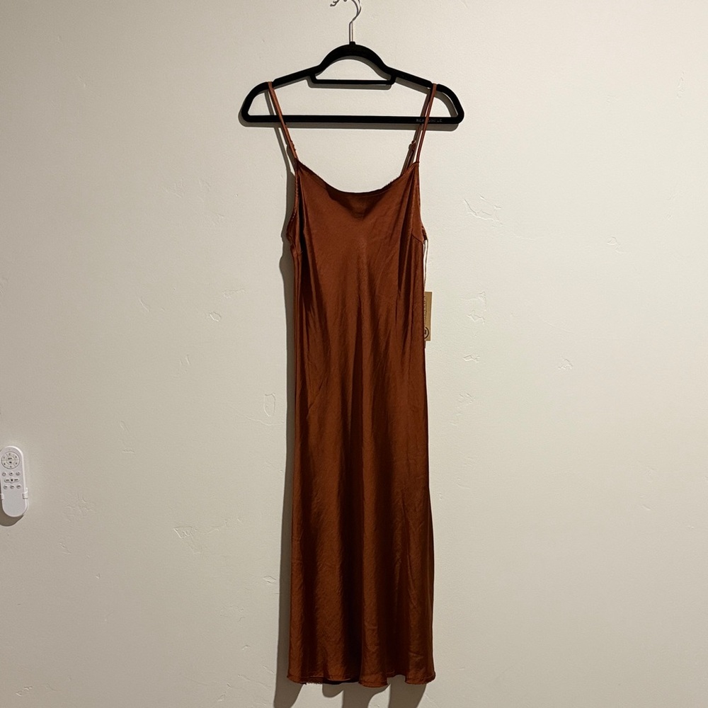 Elegant Brown Slip Dress